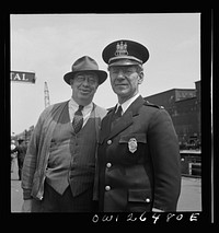 Bethlehem-Fairfield shipyards, Baltimore, Maryland. Lieutenant of police and his supervisor. Sourced from the Library of Congress.