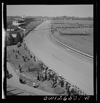 Pimlico racetrack, near Baltimore, Maryland. General view of Pimlico track. Sourced from the Library of Congress.