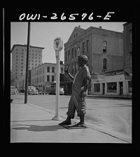 Galveston, Texas. Hitching post and parking meter. Sourced from the Library of Congress.