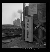 Bethlehem-Fairfield shipyards, Baltimore, Maryland. Stretcher container in the shipyard. Sourced from the Library of Congress.