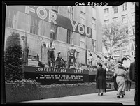 An exhibit at the Nature of the Enemy show, put up by the United States OWI (Office of War Information) at Rockefeller Plaza. Sourced from the Library of Congress.