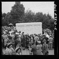 Arlington Cemetery, Arlington, Virginia. The Tomb of the Unknown Soldier after the Memorial Day services. Sourced from the Library of Congress.