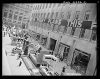 New York, New York, View of the Nature of the Enemy exhibition designed by the OWI (Office of War Information) and installed on the plaza of Rockefeller Center. Sourced from the Library of Congress.