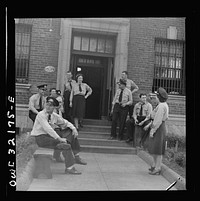 [Untitled photo, possibly related to: Washington, D.C. A group of Capitol Transit Company operators]. Sourced from the Library of Congress.