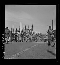 Oswego, New York. United Nations heroes marching in the Flag Day parade during United Nations week. Sourced from the Library of Congress.