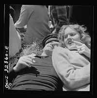 [Untitled photo, possibly related to: Oswego, New York. A Norwegian sailor and an Oswego girl on a hayride during United Nations week]. Sourced from the Library of Congress.