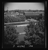 Oswego, New York. Factories on the Oswego River. Sourced from the Library of Congress.
