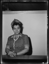 Newport News, Virginia. Mrs. Ethel R. Stephens, organizer of the Consumer Interest Council, a group of  housewives at Newport News. Sourced from the Library of Congress.