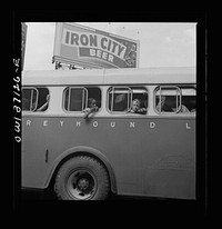 Pittsburgh, Pennsylvania. A bus ready to leave the Greyhound terminal. Sourced from the Library of Congress.