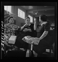 Pittsburgh, Pennsylvania. Passengers in the waiting room of the Greyhound bus terminal. Sourced from the Library of Congress.