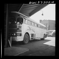 Columbus, Ohio. The Greyhound bus known as "silver-sides". Sourced from the Library of Congress.