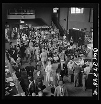 [Untitled photo, possibly related to: Pittsburgh, Pennsylvania. The waiting room at the bus terminal]. Sourced from the Library of Congress.