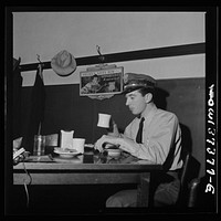 Columbus, Ohio. Lester Ward, a Great Lakes Greyhound bus driver who has just come in from a run. Sourced from the Library of Congress.