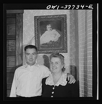 Cincinnati, Ohio. Mr. Bernard Cochran, who has been a Greyhound bus driver for fourteen years, and his wife. Sourced from the Library of Congress.