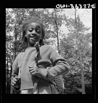 Bear Mountain, New York. Interracial activities at Camp Fern Rock, where children are aided by the Methodist Camp Service. A camper all ready to start on a hike. Sourced from the Library of Congress.