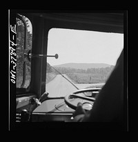 A Greyhound bus trip from Louisville, Kentucky, to Memphis, Tennessee, and the terminals. Georgia highway seen from bus enroute from Chattanooga to Rome, Georgia. Sourced from the Library of Congress.
