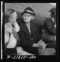 A Greyhound bus trip from Louisville, Kentucky, to Memphis, Tennessee, and the terminals. Waiting for the bus at the Chattanooga Greyhound terminal. Sourced from the Library of Congress.
