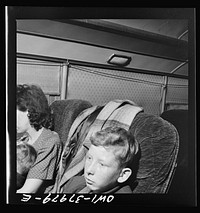 A Greyhound bus trip from Louisville, Kentucky, to Memphis, Tennessee, and the terminals. Bus passengers enroute Louisville to Nashville. Sourced from the Library of Congress.