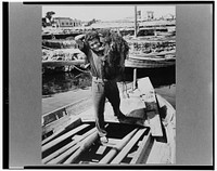 Palermo (vicinity), Sicily. Fishermen with nets. Sourced from the Library of Congress.