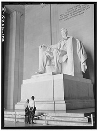 [Untitled photo, possibly related to: Washington, D.C. Inside the Lincoln memorial]. Sourced from the Library of Congress.
