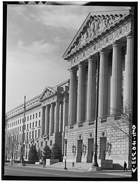 [Untitled photo, possibly related to: Washington, D.C. The departmental auditorium on Constitution Avenue]. Sourced from the Library of Congress.