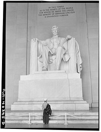 [Untitled photo, possibly related to: Washington, D.C. Inside the Lincoln memorial]. Sourced from the Library of Congress.