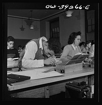 Washington, D.C. A mechanical drawing class at Woodrow Wilson High School. Sourced from the Library of Congress.