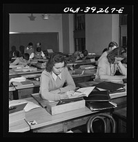 Washington, D.C. A mechanical drawing class at Woodrow Wilson High School. Sourced from the Library of Congress.