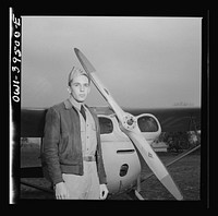 [Untitled photo, possibly related to: Frederick, Maryland. Walter Spangenberg, a student at Woodrow Wilson High School, in his Civil Air Patrol uniform at the Stevens Airport where he takes flying lessons]. Sourced from the Library of Congress.