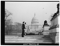 Washington, D.C. Hugh and Lynn Massman sightseeing on their first day in Washington. Their baby is being taken care of in the nursery at the United Nations Service Center. Sourced from the Library of Congress.