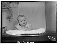[Untitled photo, possibly related to: Washington, D.C. Joey, eight weeks old son of Hugh Massman, a student at the Naval Air Station]. Sourced from the Library of Congress.