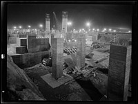 [Untitled photo, possibly related to: Columbia Steel Company at Geneva, Utah. Steel and concrete go into place rapidly as a new steel mill takes form. The new plant will make important additions to the vast amount of steel needed for the war effort]. Sourced from the Library of Congress.