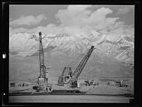 [Untitled photo, possibly related to: Columbia Steel Company at Geneva, Utah. Draglines are working day and night excavating for the building of open hearth furnaces for a new steel mill which will make important additions to the vast amount of steel needed for the war effort]. Sourced from the Library of Congress.