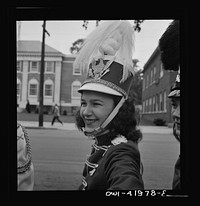 [Untitled photo, possibly related to: Southington, Connecticut. Member of the youth drum corps]. Sourced from the Library of Congress.