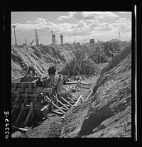 Columbia Steel Company at Geneva, Utah. Excavating and constructing open hearth furnaces for a new steel mill. Sourced from the Library of Congress.