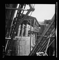 New Idria, California. A view of the mercury extraction plant of the Quicksilver Mining Company where mercury is obtained from cinnabar, an ore mined at a number of workings near the plant. Sourced from the Library of Congress.