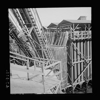 [Untitled photo, possibly related to: New Idria, California. A view of the mercury extraction plant of the Quicksilver Mining Company where mercury is obtained from cinnabar, an ore mined at a number of workings near the plant]. Sourced from the Library of Congress.
