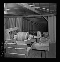 Kingman (vicinity), Arizona. An interior view of a concentrating plant where tungsten ore is crushed. The ore comes from the Boriana mine. Sourced from the Library of Congress.