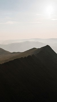 Nature phone wallpaper background, Helvellyn range at the Lake District in England