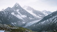 Winter desktop wallpaper background, Mont Blanc massif mountain