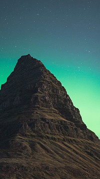 Nature phone wallpaper background, Kirkjufell Northern lights, Iceland