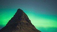 Nature desktop wallpaper background, Kirkjufell northern lights, Iceland
