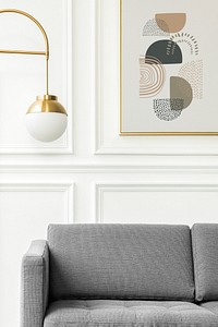 Aesthetic living room with gray sofa modern luxury interior design