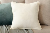 Cream cushion on a sofa minimal interior design