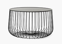 Cage side table mockup psd in industrial design