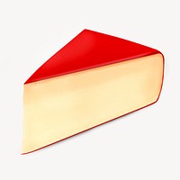 Red cheese sticker, food collage element psd