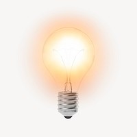 Light bulb sticker, creative idea collage element psd