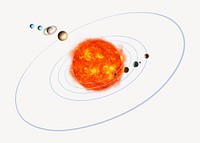 Solar system clipart, eight planets, space design psd