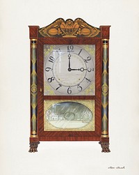 Clock (ca. 1938) by Rex F. Bush. Original from The National Gallery of Art. Digitally enhanced by rawpixel.