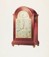 Clock (c. 1938) by Frank Wenger. Original from The National Gallery of Art. Digitally enhanced by rawpixel.